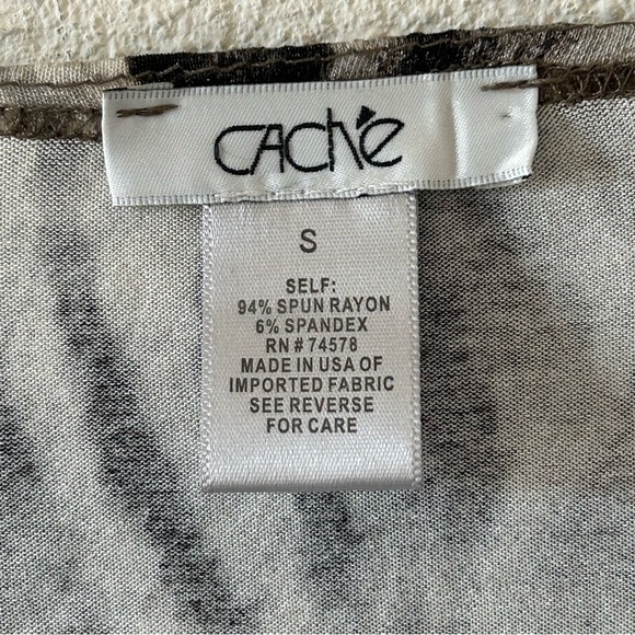 Cache Women’s Faux Wrap Top Small Cheetah Print Pullover Party Dressy Date - Picture 5 of 12